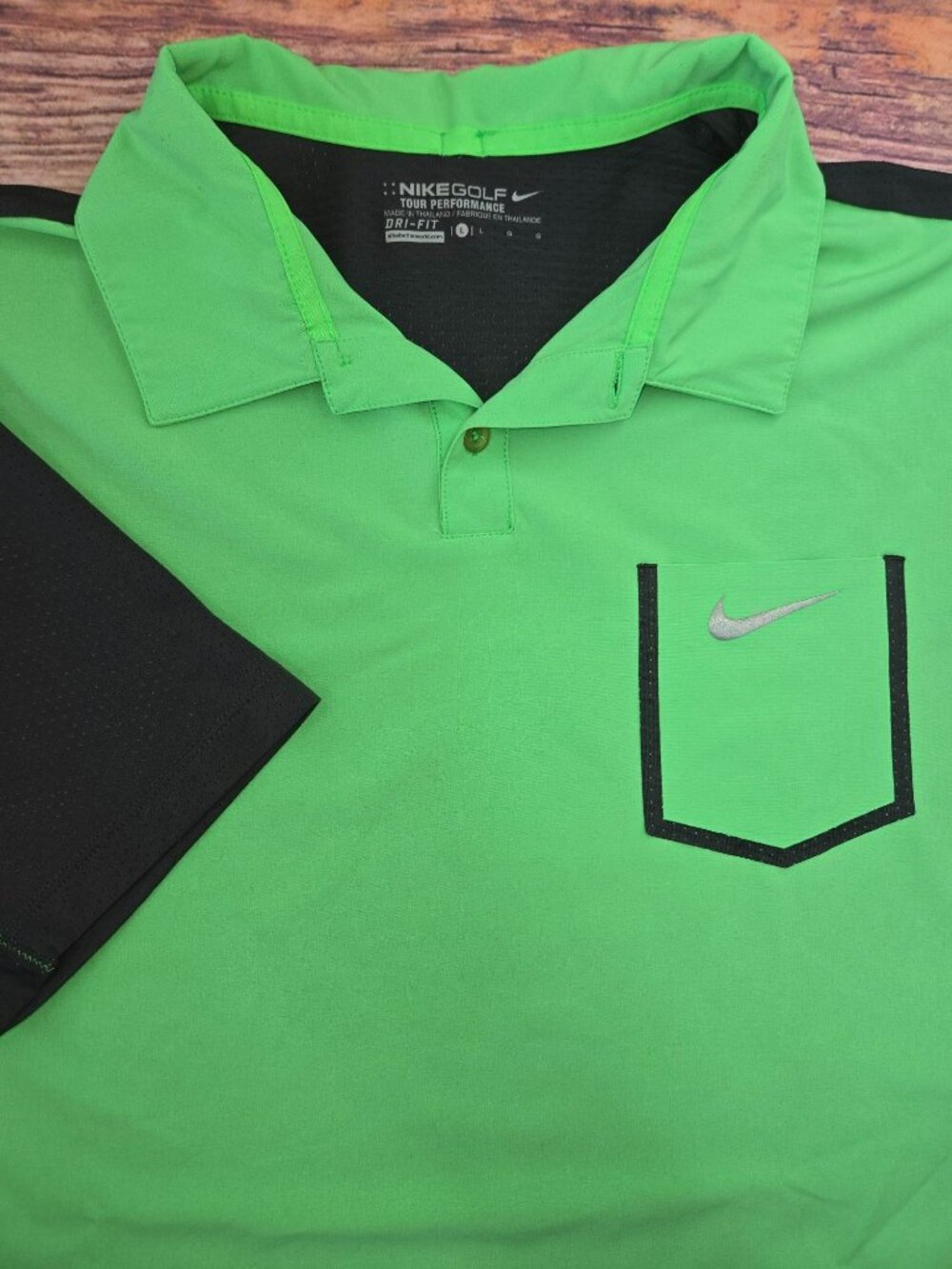 Nike Golf Tour Mens Performance Dri-Fit Green Polo Large